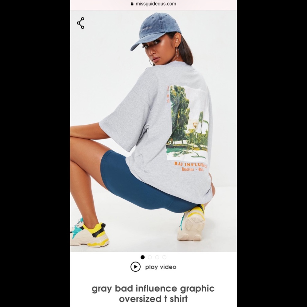 Missguided Oversized T- Shirt “Bad Influence”